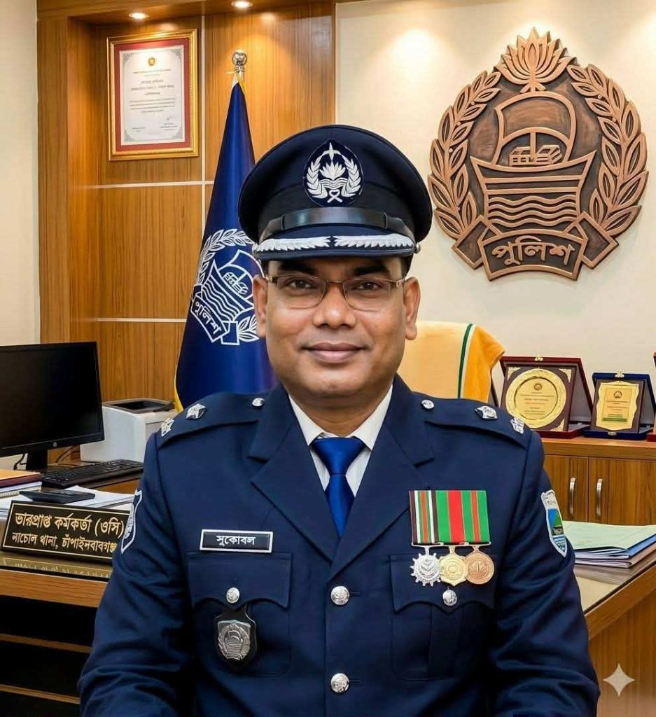 নাচোল থানার ওসি হিসেবে দায়িত্ব নিলেন সুকোমল চন্দ্র দেবনাথ: মাদক-সন্ত্রাসে জিরো টলারেন্স ঘোষণা
